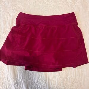 Pink Lululemon Pace Rival Skirt